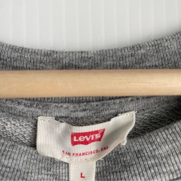 Levi’s classic logo Crewneck sweatshirt pullover long sleeve grey with red logo - Picture 6 of 9